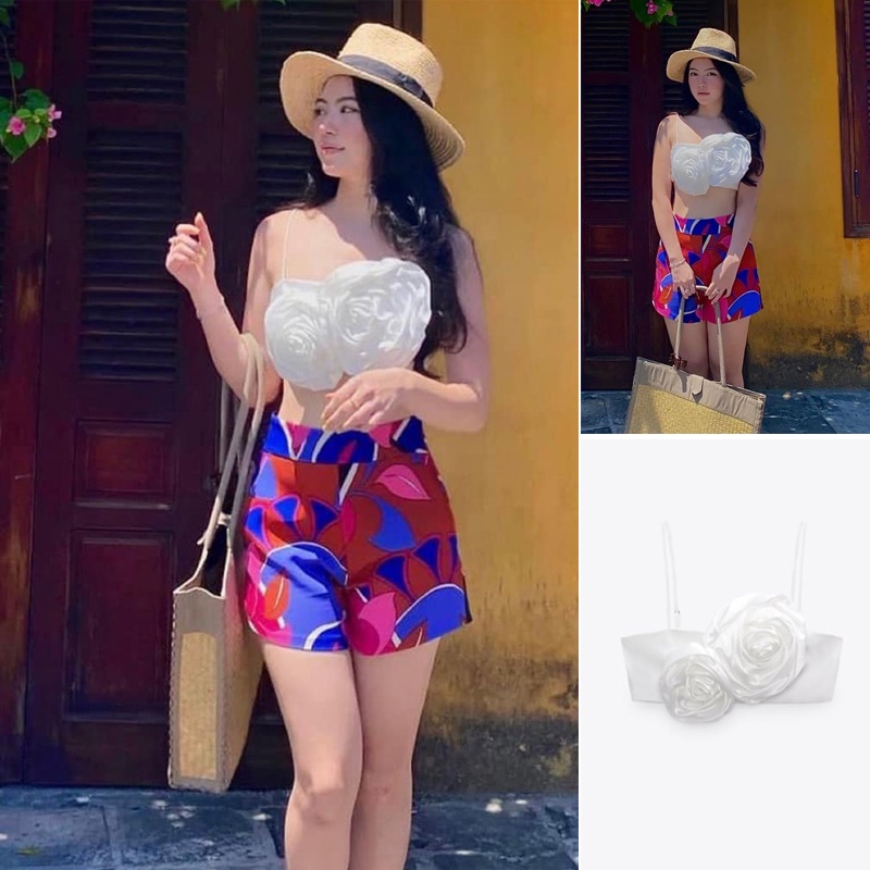 Zara mùa hè mới phong cách châu âu và mỹ hoa lồi ngắn trên 7901014