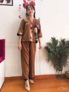 Bộ lụa cao cấp đi lễ chùa