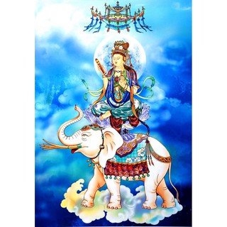 Tranh đính đá 5D , Tranh Phổ Hiền bồ tát đính đá toàn bộ