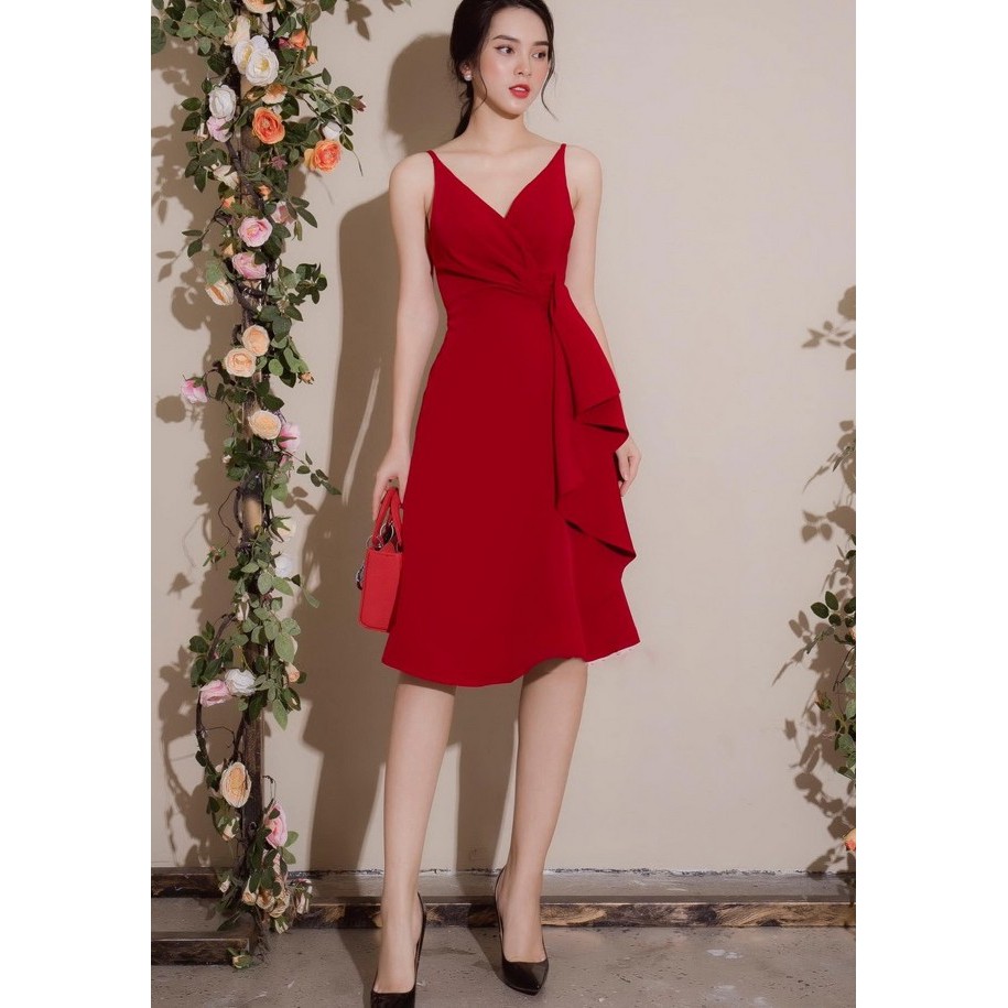 Đầm thun thiết kế cao cấp dự tiệc - đám tiệc 2 dây (có nhiều size và màu)