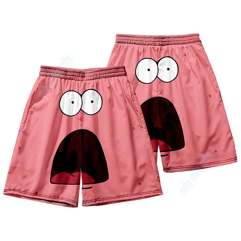 Quần Short Nam Đi Biển In Hình SpongeBob Patrick Star