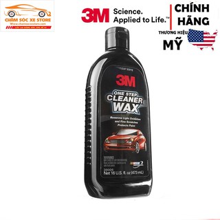 Dung dịch đánh bóng phá xước ONE STEP CLEANER WAX 3M 473ml PN39006 chamsocxe