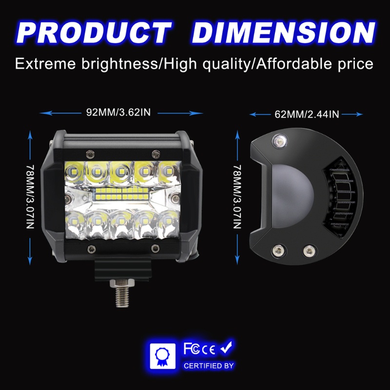 1 Cặp Đèn LED Làm Việc 4 inch 60W Cho Xe Hơi