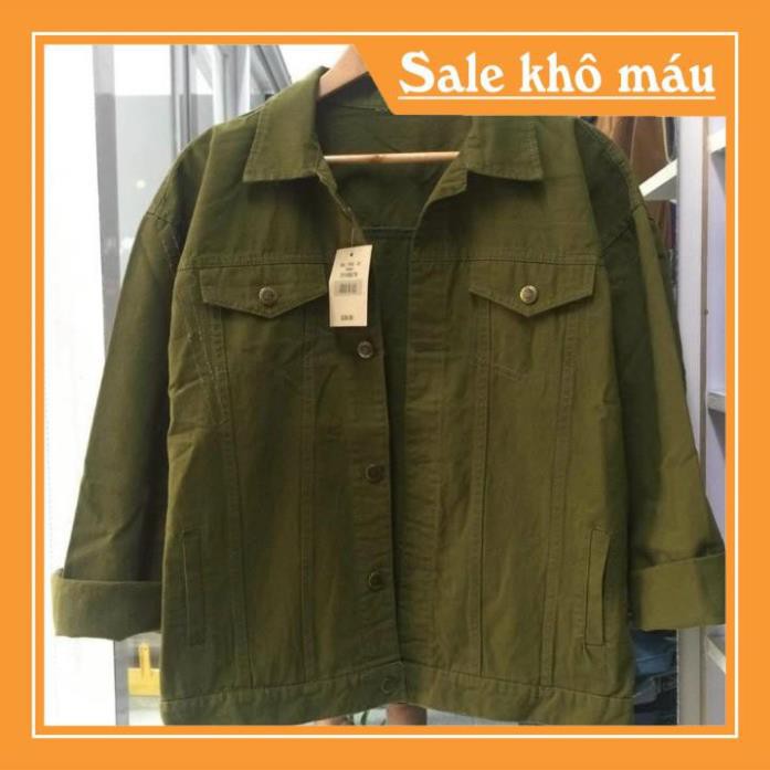 FREE SHIP [HOT TREND] Áo Khoác Kaki Nam-Nữ Màu Xanh rêu