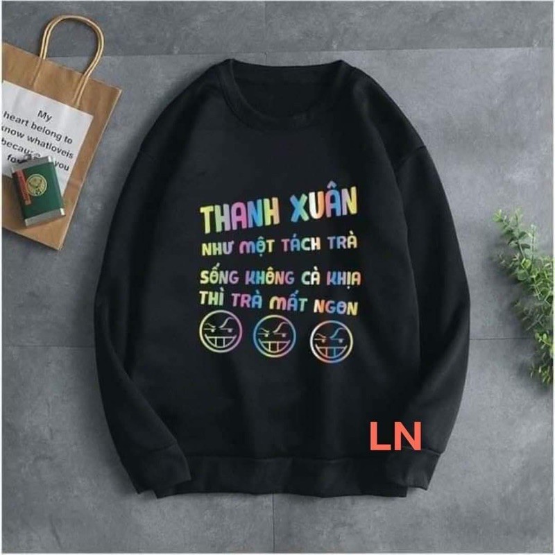 Áo nỉ bo phản quang thanh Xuân LN12, Áo nỉ Unisex from rộng, Chất nỉ ấm mặc không xù, thiết kế phong cách - MODY
