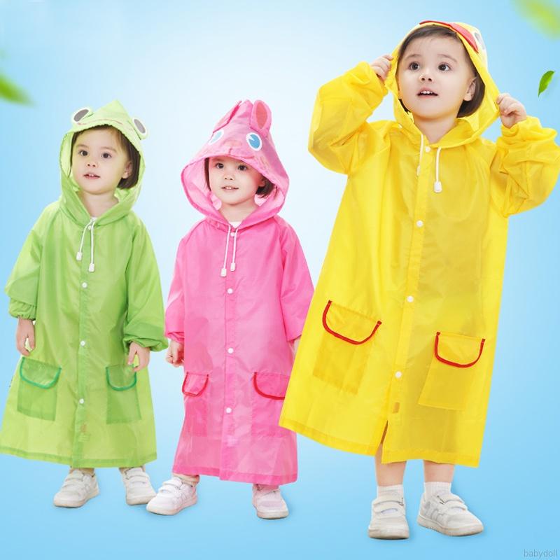 Áo mưa chống thấm nước thiết kế hoạt hình vui nhộn đáng yêu dành cho trẻ em 3-8 tuổi