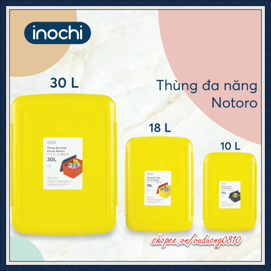 Set 03 Thùng đa năng trẻ em Inochi 30L-18L-10L - thùng đựng đồ chơi cho bé