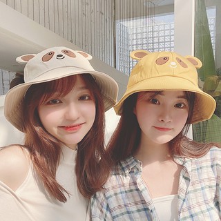 Nón Tai Bèo Vành Ngắn Họa Tiết Gấu Hoạt Hình Dễ Thương Thời Trang Xuân Hè Cho Nữ