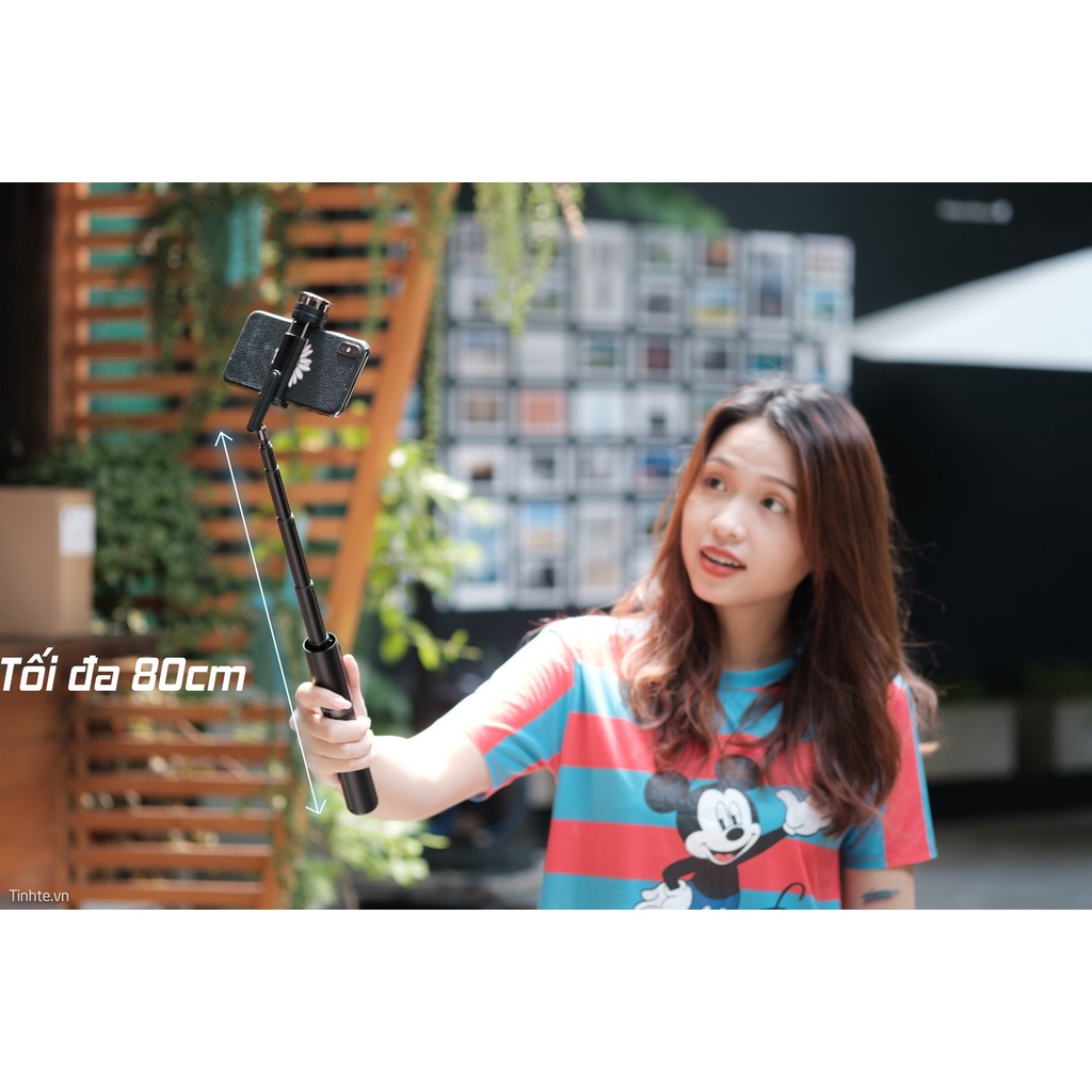 Gậy tự sướng P10 2022 chắc chắn nhỏ gọn có điều khiển từ xa bluetooth kèm đèn trợ sáng kéo dài 80cm chân tripod chắc