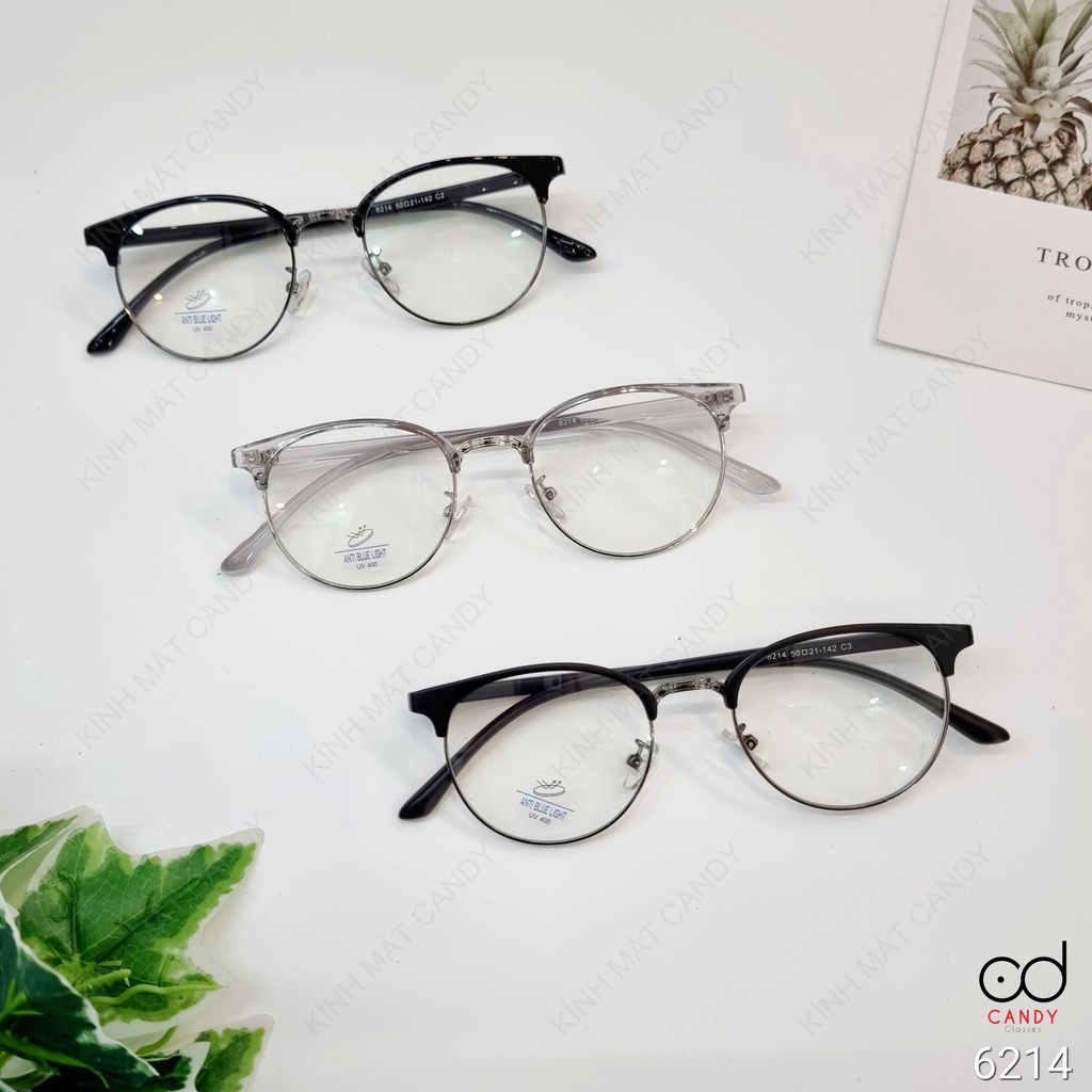 Gọng kính cận tròn nam nữ 6214 – Kính mắt Candy