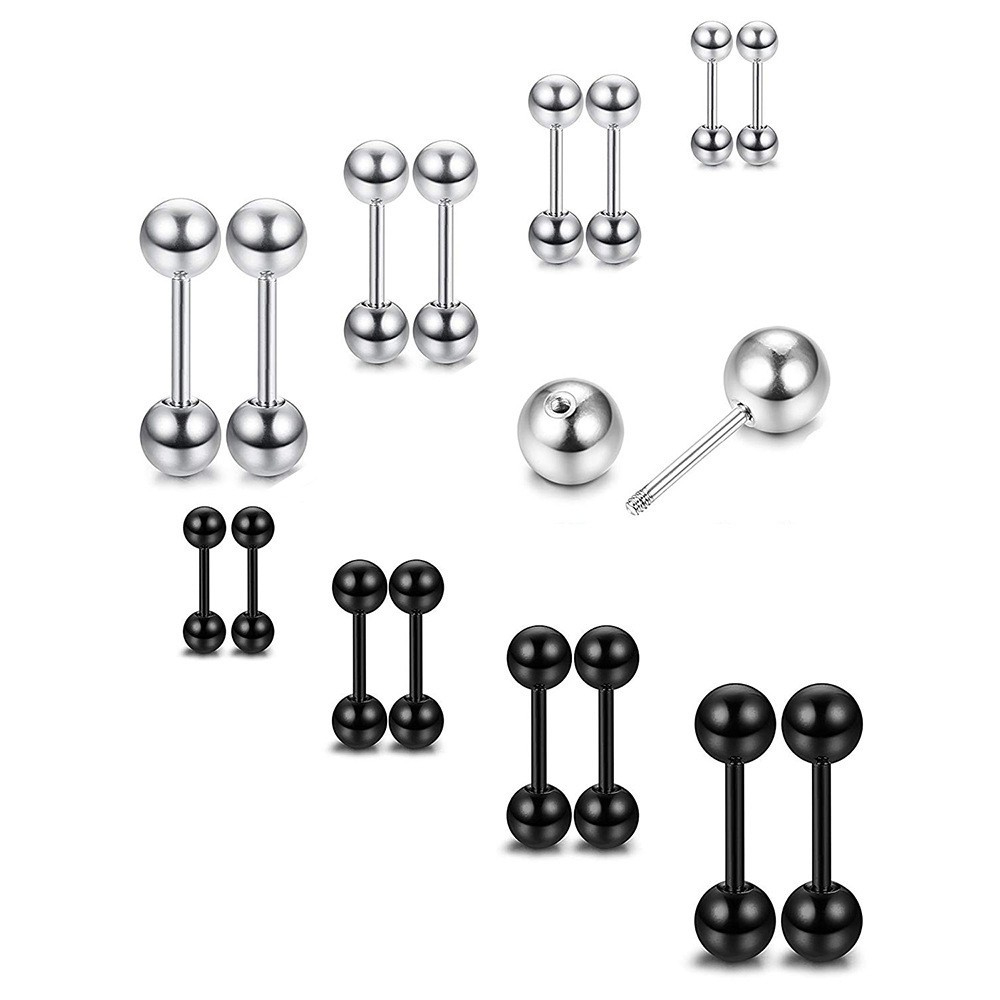 Khuyên Bi Titan Sweetee, Bông Tai Bi Chốt Bi xoáy Vặn Chắc Chắn - giá 1 chiếc