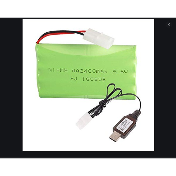 Pin Ni-Mh và sạc usb 9.6v 2400mah Xe điều khiển từ xa Loại xịn Hàng Mới 100%