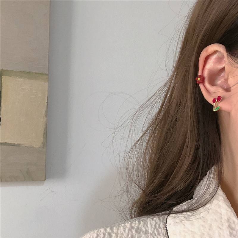 4 đôi khuyên tai hình hoa tulip/ bướm đơn giản phong cách Hàn Quốc cho nữ
