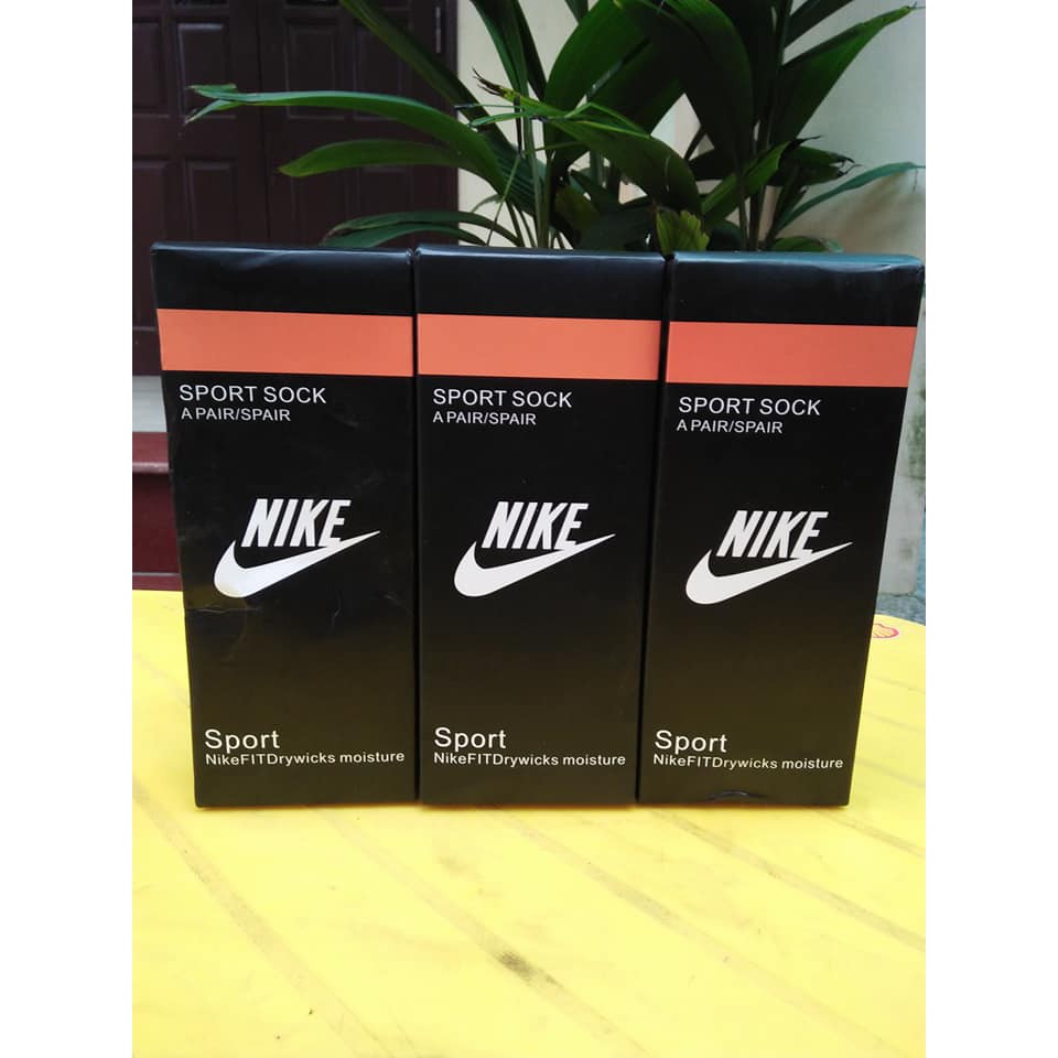 ⚡FREESHIP⚡Hộp tất Nike cổ trung cotton nam, nữ 100% XNK