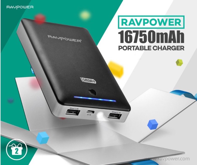 Pin Sạc Dự Phòng RAVPower RPPB19 16750mAh tích hợp đèn pin Flash