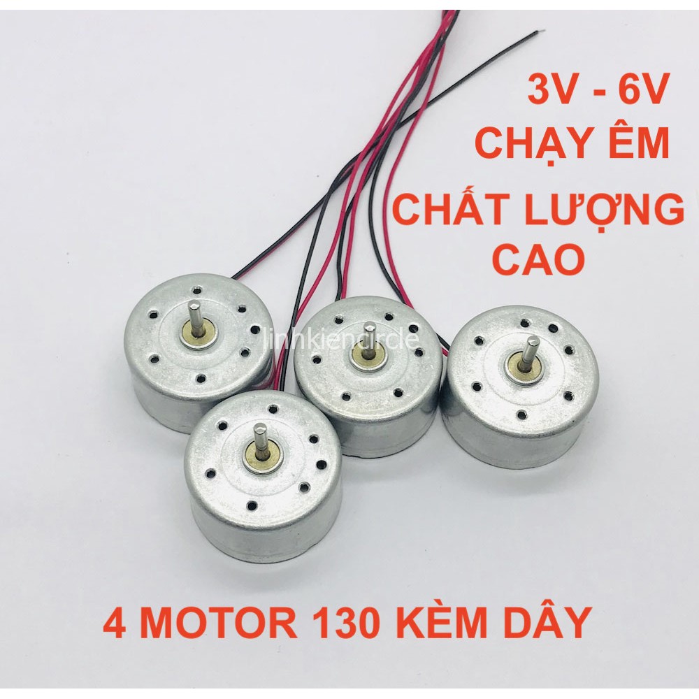 4 motor mô tơ mini 3V - 6V kèm dây mẫu 300 mới 100% chạy êm tiết kiệm điện 5500 - 10000 RPM chất lượng cao - LK0005