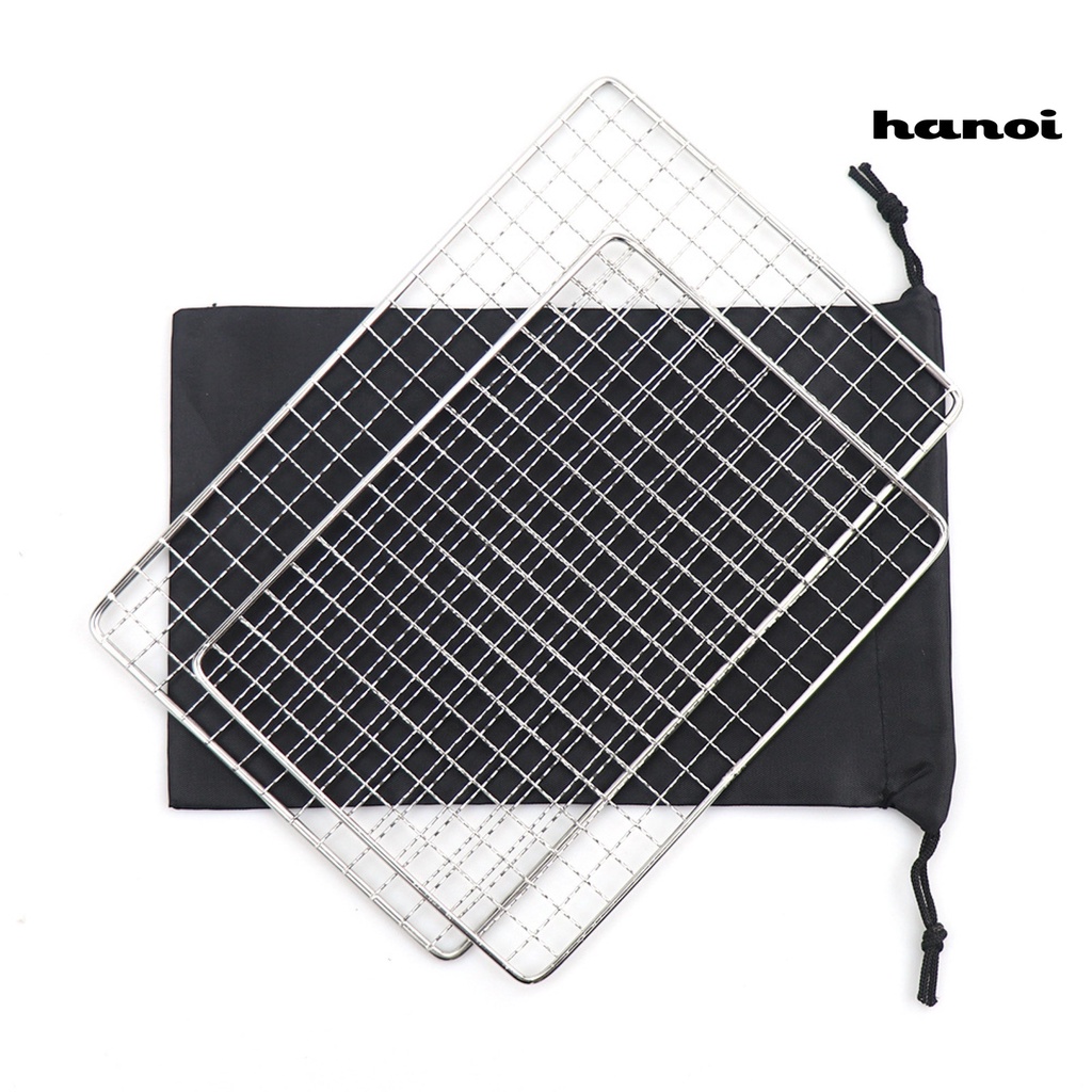 Vỉ Nướng Bbq Hình Vuông Bằng Thép Không Gỉ Tiện Dụng Mang Theo Du Lịch