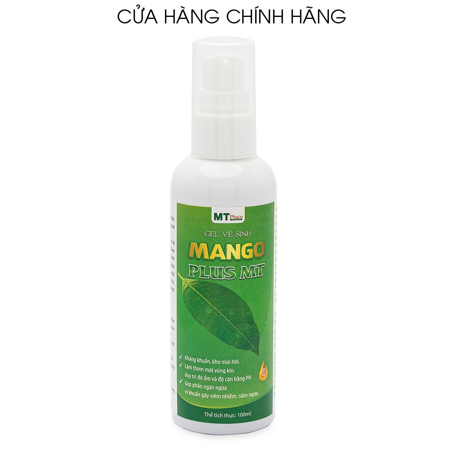 Gel vệ sinh phụ nữ tinh chất xoài Mango Plus MT - Chai 100ml chiết xuất lá xoài, trầu không , lô hội