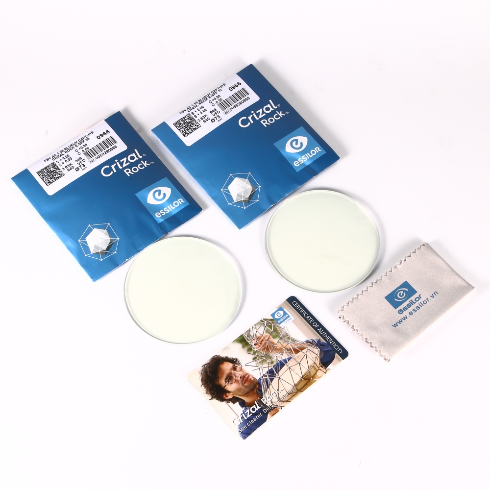 Tròng Kính Essilor – Crizal Rock Blue UV Capture Chính Hãng