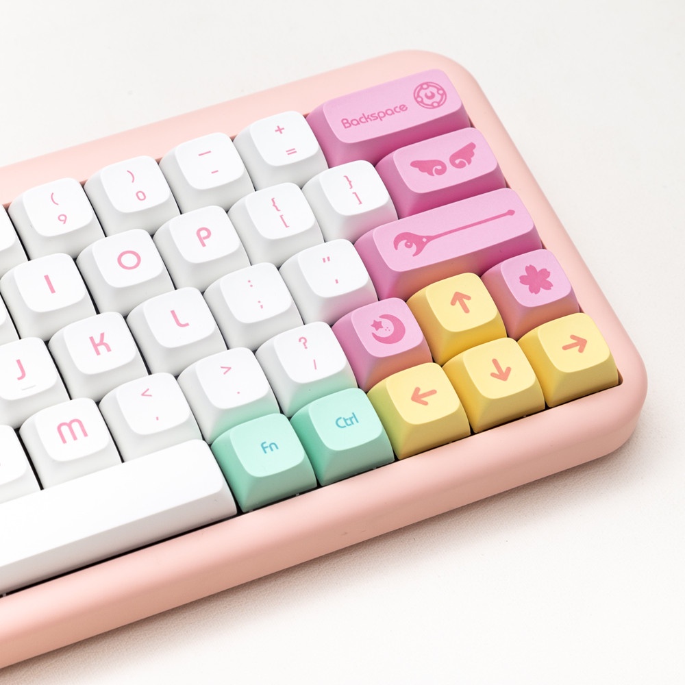 143 Phím Magical Girl Keycaps XDA Profile màu hồng PBT DYE SUB Bàn phím cơ Keycap
