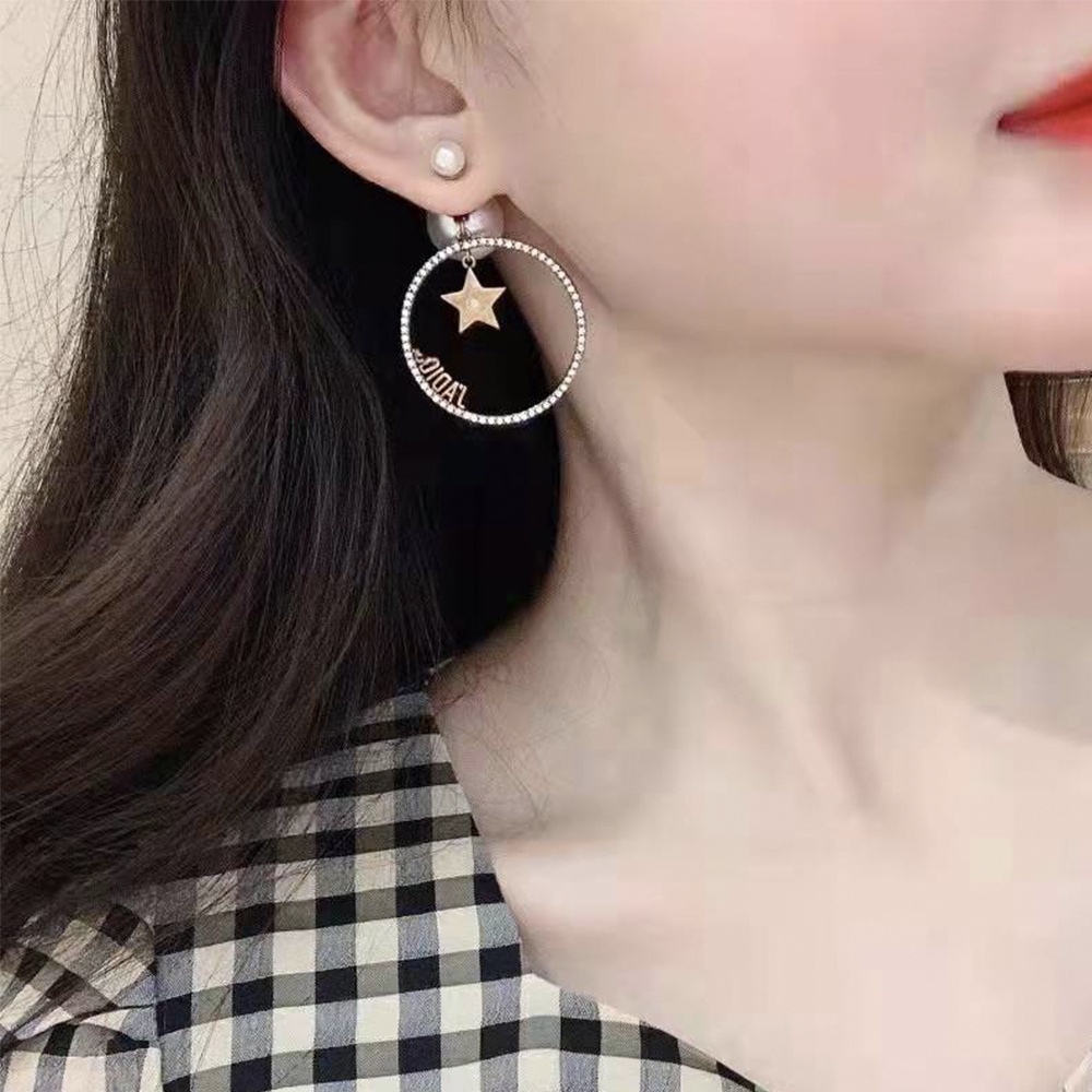 Bông tai nữ thương hiệu CD ngọc trai nhân tạo thả tròn cỡ lớn TB443 TOBI STORE