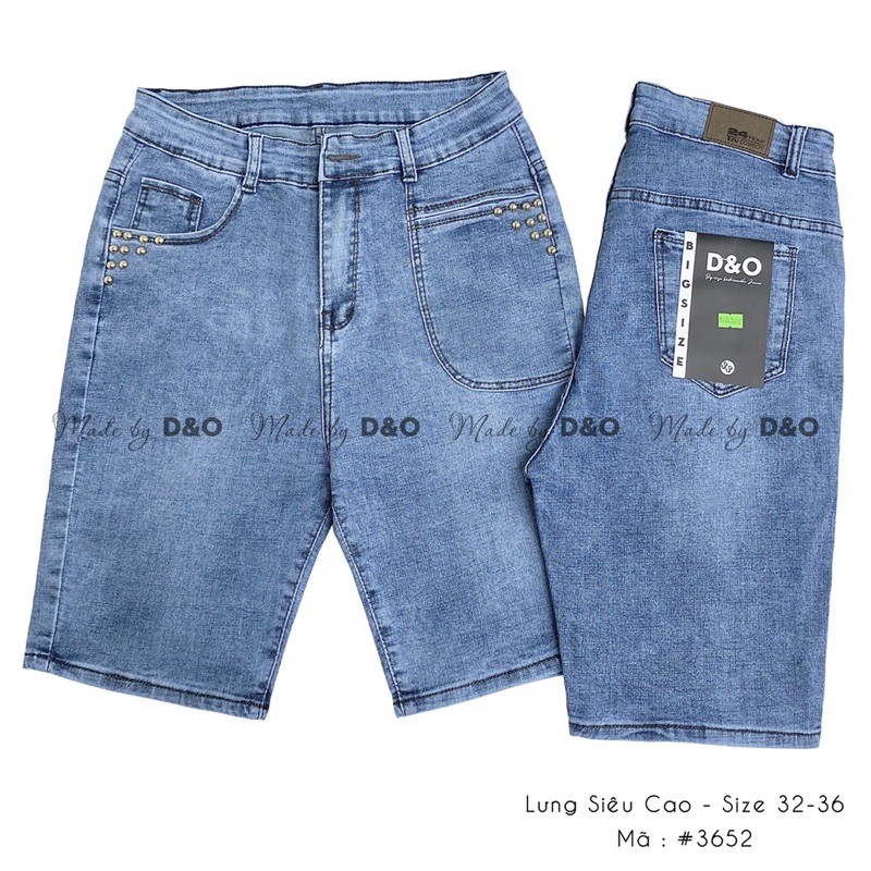 Quần Bò Lưng Cao / Quần Jeans Ngố Co Giãn Đính Hạt