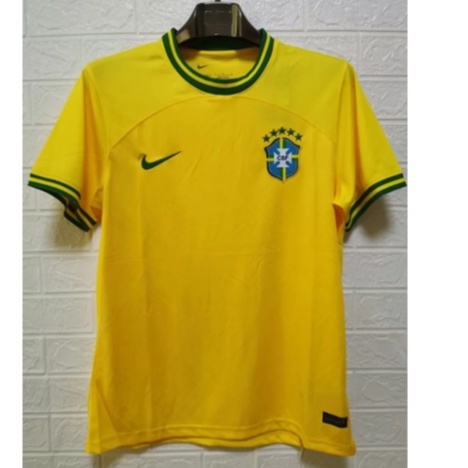Áo Bóng Đá Màu Vàng Đen Trắng Đội Tuyển Brazil Mùa Giải 22 / 23