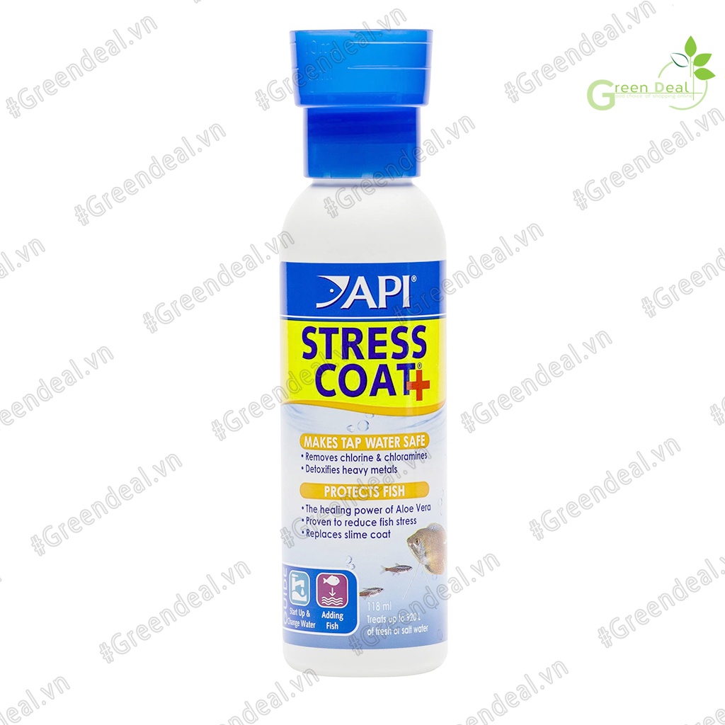 API - Stress Coat+ (Chai 118 ml) | Giảm Stress, khử Clo cho hồ cá cảnh thủy sinh
