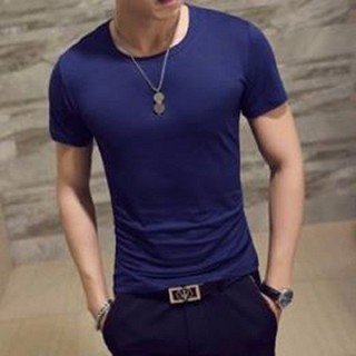 Áo thun nam body cổ tròn vải dày mịn ( xanh đen )- shop còn nhiều màu, khách lấy màu gì báo shop qua chats