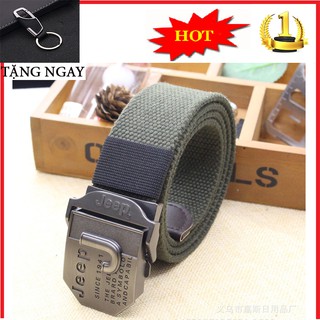 Thắt lưng lính mỹ vải dù mặt Jeep mạnh mẽ, Thắt lưng nam quân đội bền đẹp
