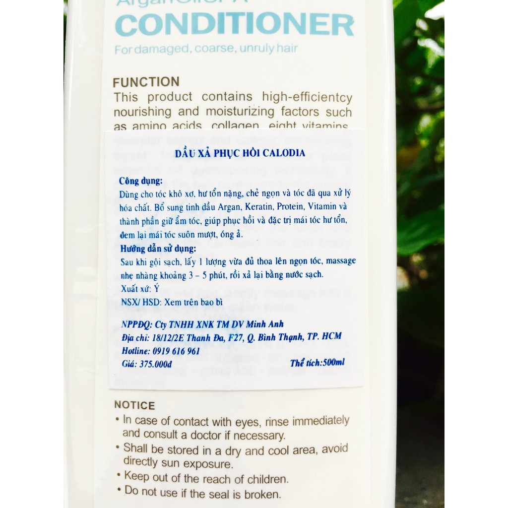 Dầu xả phục hồi tóc Keratin Calodia Conditioner 500ml ( New)
