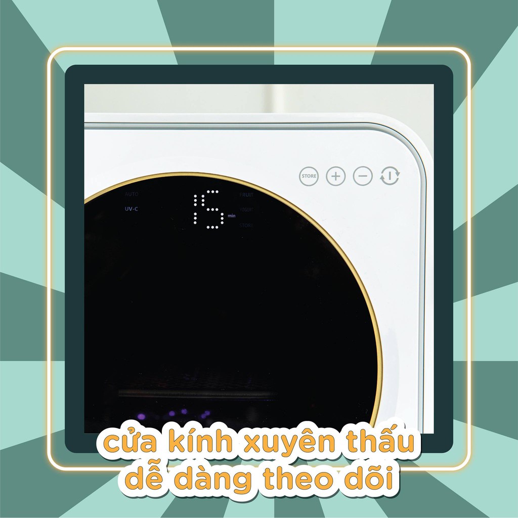 Máy tiệt trùng sấy khô bình sữa cho bé tia UV-C Moaz Bebe MB025 18 lít