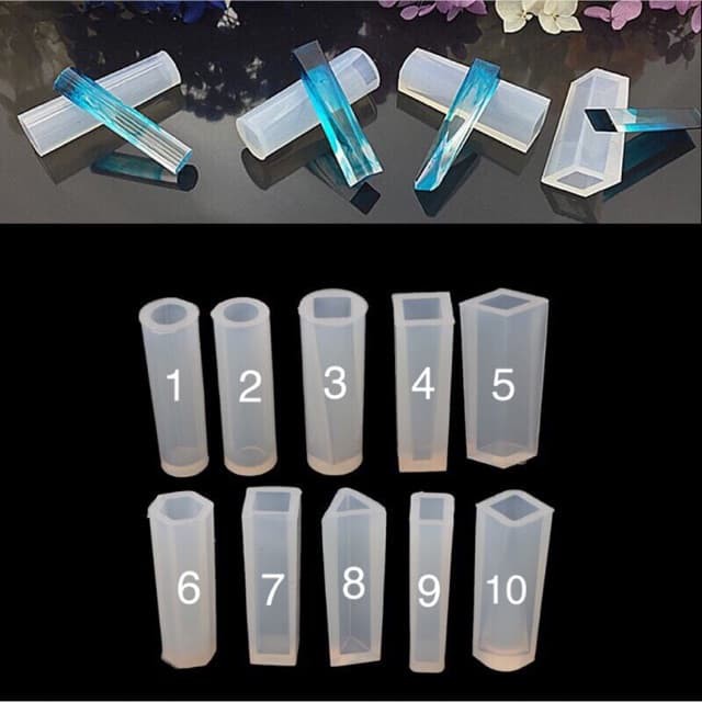 Khuôn silicon Epoxy Resin làm mặt dây chuyền hình khối