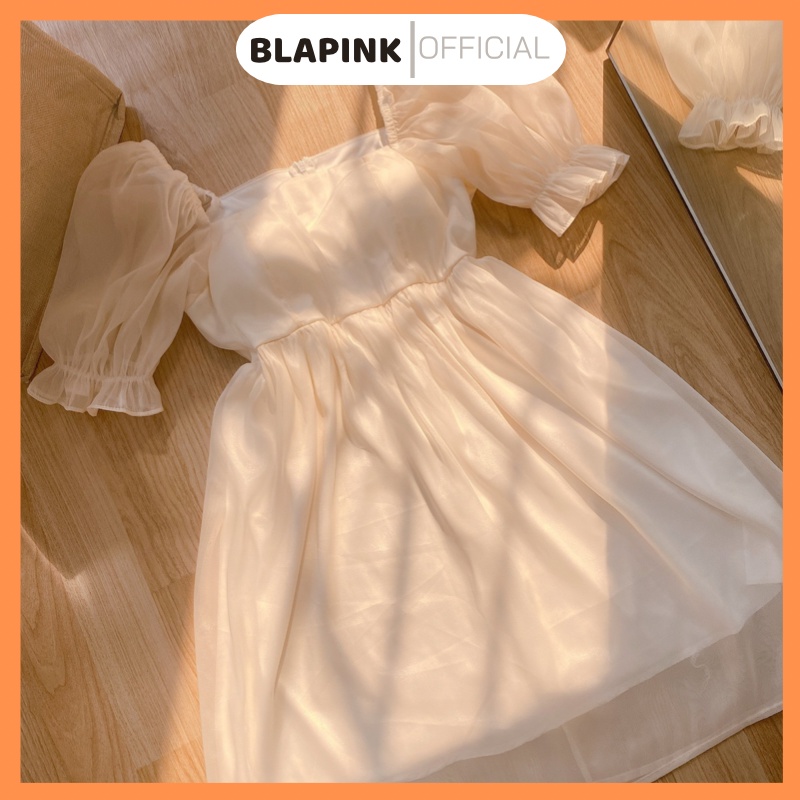 Váy babydoll Blapink Tay Bồng Vải Tơ Ulzzang