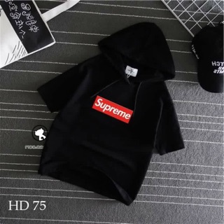Áo hoodie tay lỡ chữ supr