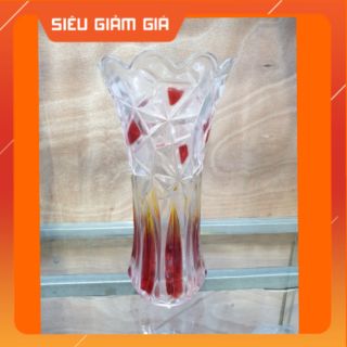 Lọ hoa thủy tinh đỏ 30cm