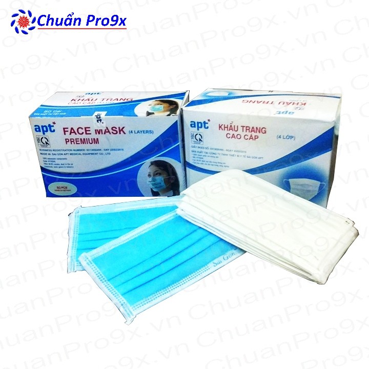Khẩu Trang Y TẾ APT 4 lớp Hộp 50 cái  Xanh Dương