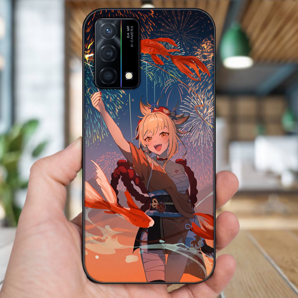 Ốp lưng Oppo K9 viền đen in hình Yoimiya Genshin Impact