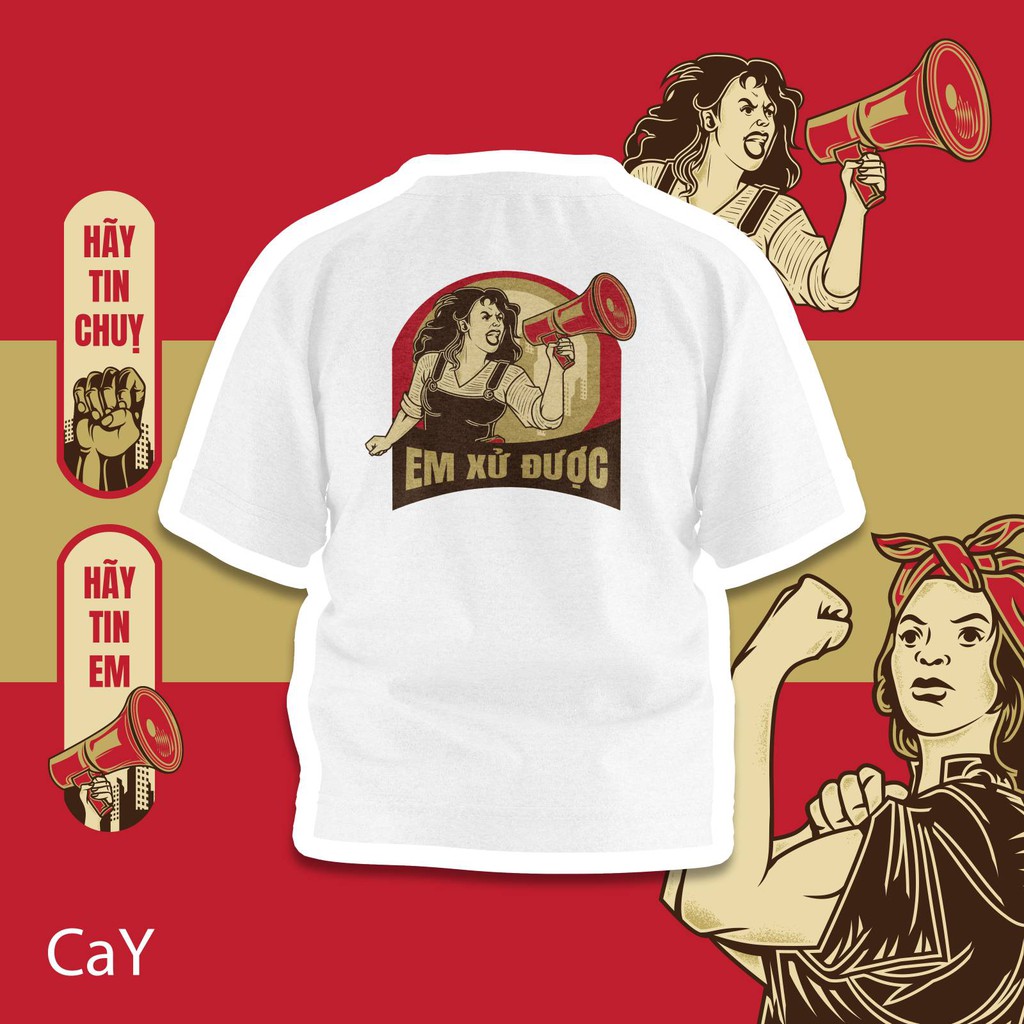 Áo thun Oversize Unisex CaY EM EM CHỊ CHỊ_T-shirt