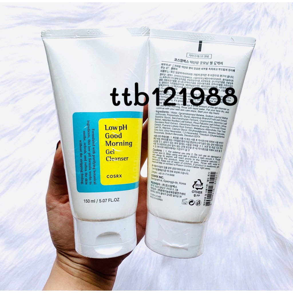 Sữa Rửa Mặt Cosrx Low pH Good Morning Gel - Salicylic Acid Daily Gentle Cleanser150ml - 50ml [Xanh - Đỏ]