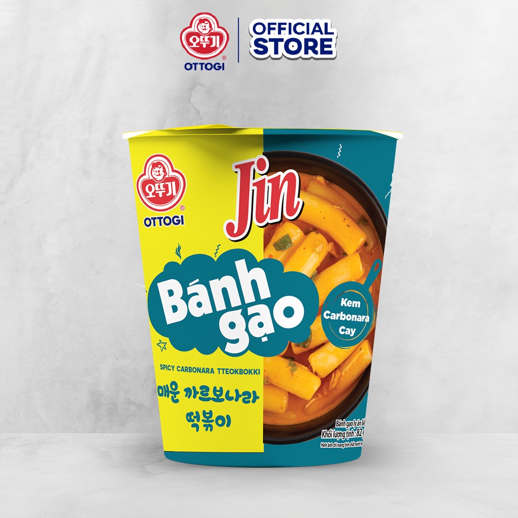 Bánh gạo Ottogi Jin kem Carbonara Cay ly 82g