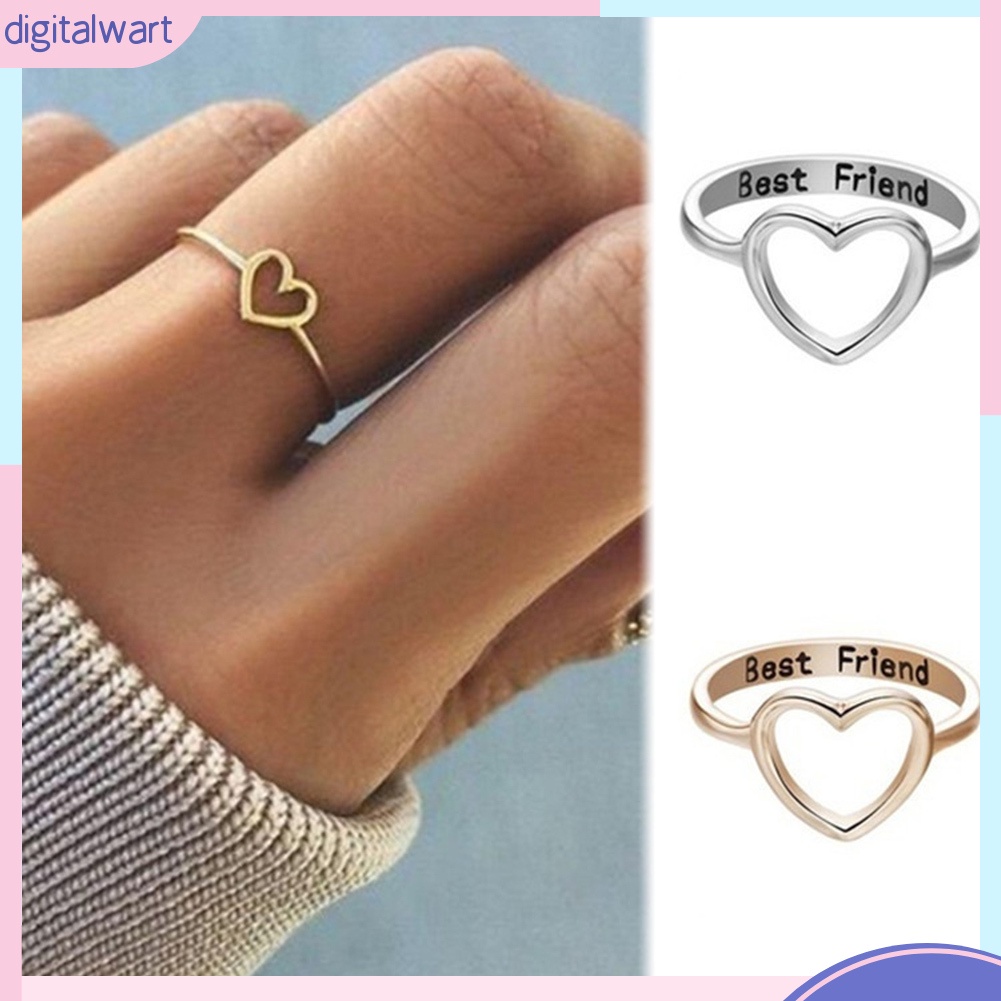 Nhẫn Hợp Kim Hình Trái Tim Khắc Chữ Best Friend Thời Trang Cho Nữ