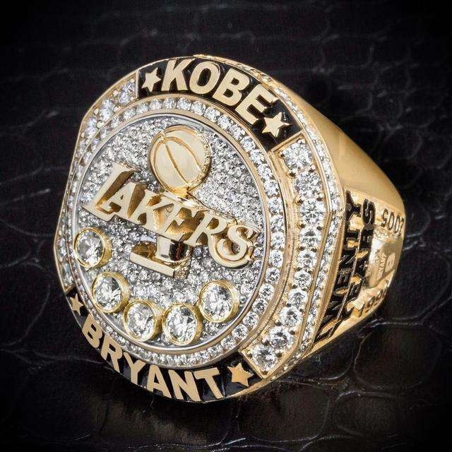 Đen Nhẫn Vàng 18k In Hình Cầu Thủ Bóng Rổ Kobe Bryant 2016 Lakers Retirement Retirementmentful Phong Cách Hip Hop Size 7-14