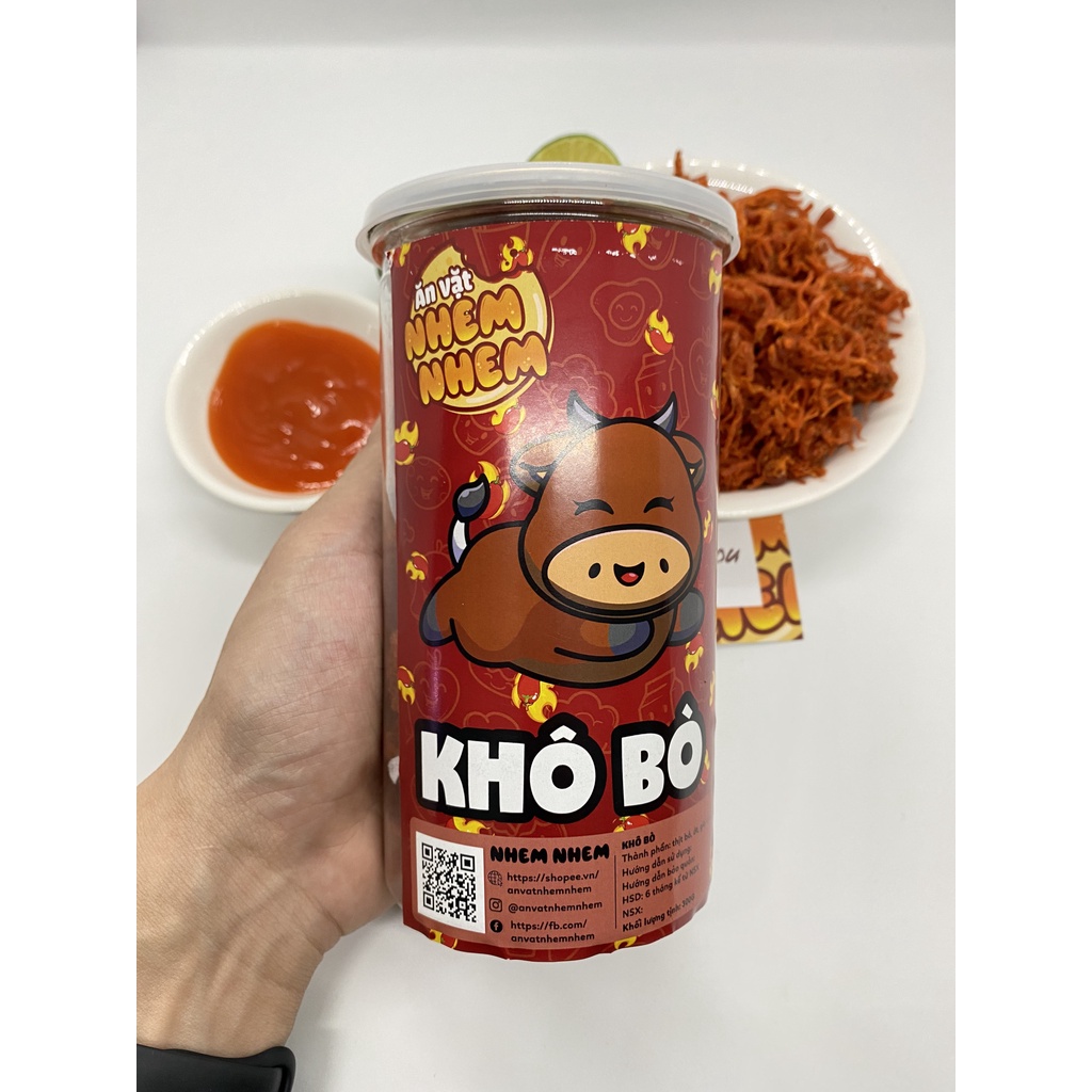 Khô bò sợi Nhem Nhem 300g Đồ ăn vặt Hà Nội vừa rẻ vừa ngon | BigBuy360 - bigbuy360.vn