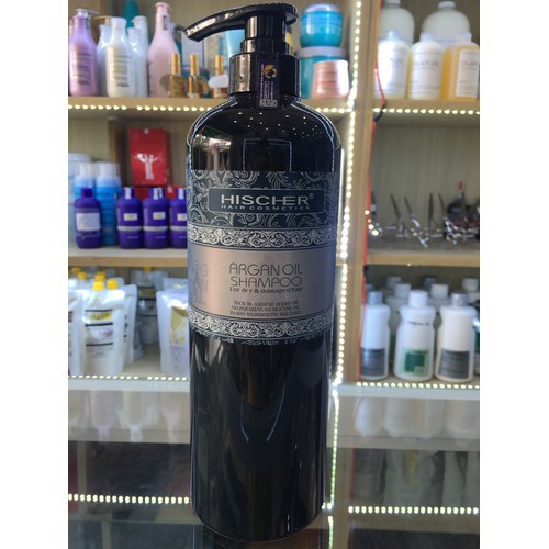 Bộ dầu gội xả cho tóc khô hư tổn Hischer Argan Oil for Dry & Demaged hair shampoo & Conditioner 1000ml- Cặp