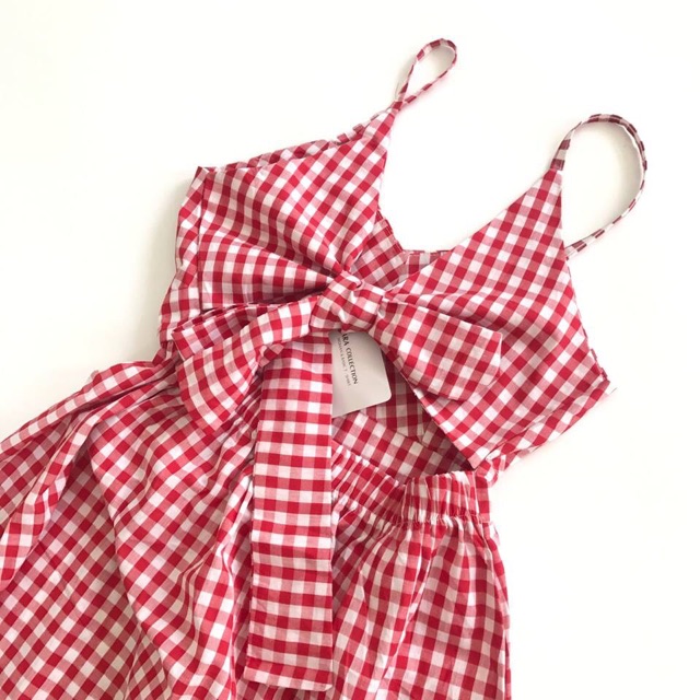 Đầm maxi caro đỏ | BigBuy360 - bigbuy360.vn