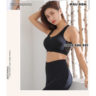 Áo Bra Tập Gym Yoga Nữ AL04 Khoá Kéo Trước Ngực, Định Hình Fom Ngực, Vải Dạng Lưới Thoáng Mát.