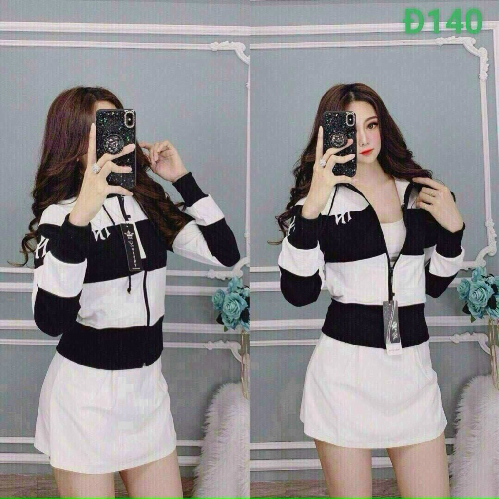 Áo khoác nữ, áo khoác thun da cá chống nắng sọc phối màu,thêu chữ NY dáng croptop mặc nhà, đi làm cá tính, trẻ trung