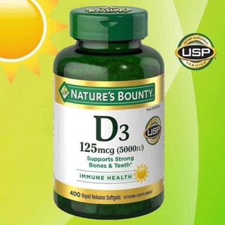 Viên uống bổ sung Vitamin D3 125mcg (5000 IU) Nature's Bounty
