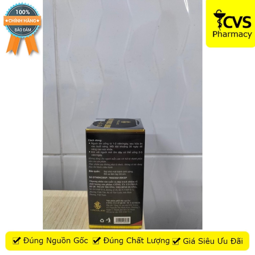 Sâm Ngọc Linh Yacolee Đông Trùng Hạ Thảo giảm mệt mỏi tăng cường sức khỏe - Lọ 60 Viên - CVS Pharmacy